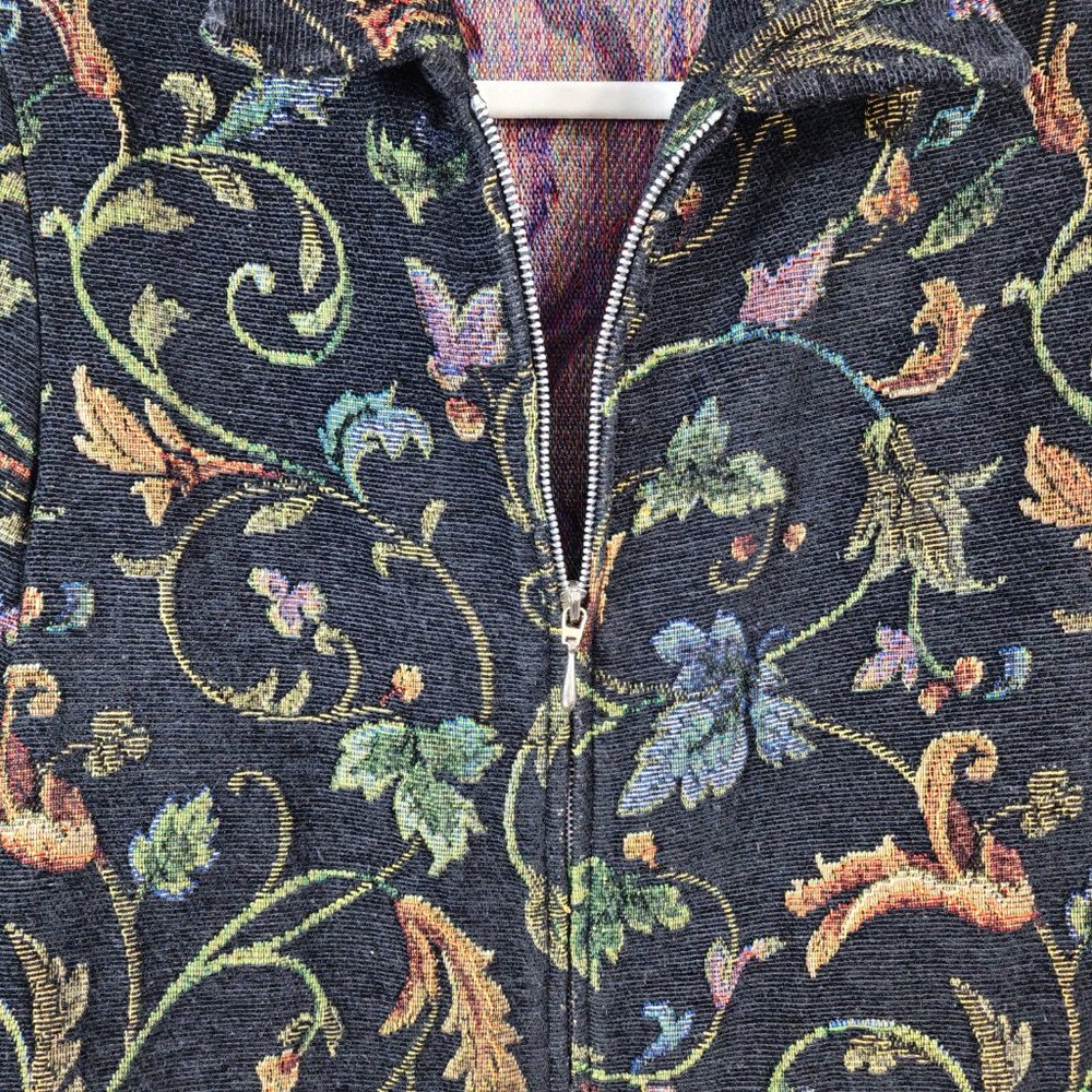 Floral Pattern, Tapestry style, Zip-up Blazer/Jacket. Dress Barn. M. - Picture 3 of 5